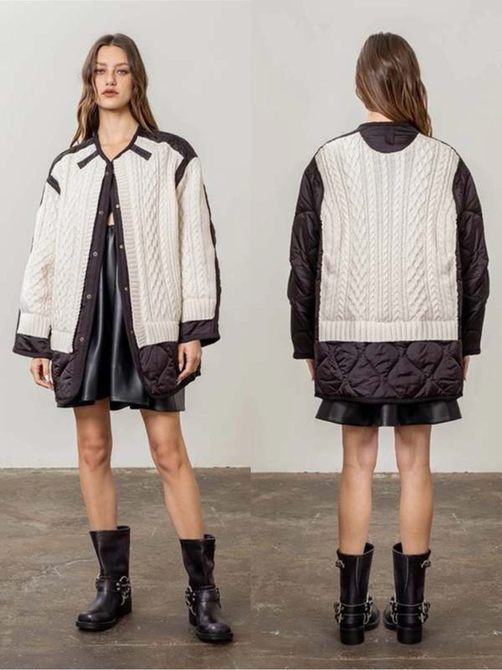 Moon River Eliana Diamond Quilted Oversized Padded Jacket Size M